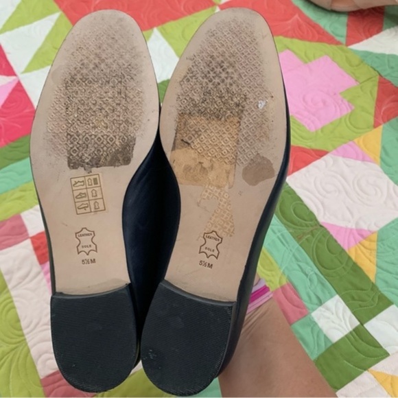 Tory Burch Loafers Jessa 20MM Calf Leafer in Navy Green Gold Chain - Picture 6 of 8